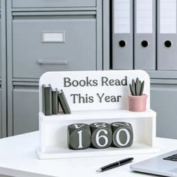 image-Books Read This Year Counter Bookish Track Shelf Ornament Books Read This Year for Home Librarian Classroom Women Men Kids