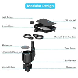 image-Car Cup Holder Expander Tray Detachable Food & Drink Tray Black