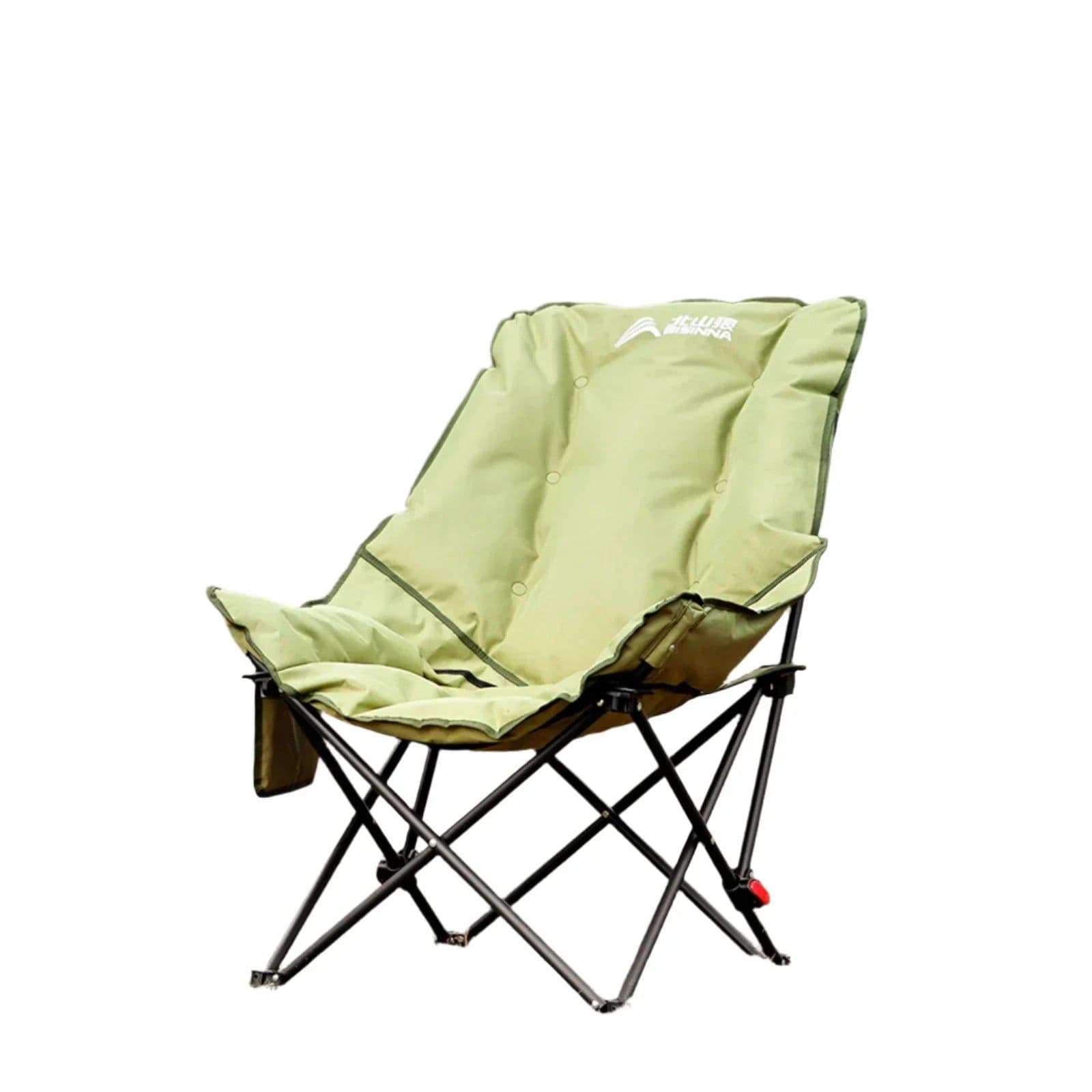 image-High-Back Adjustable Camping Moon Folding Leisure Chair Green