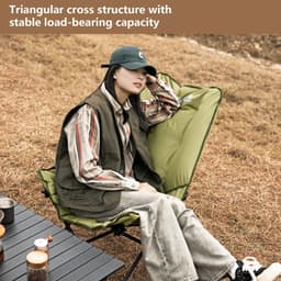 image-High-Back Adjustable Camping Moon Folding Leisure Chair Green