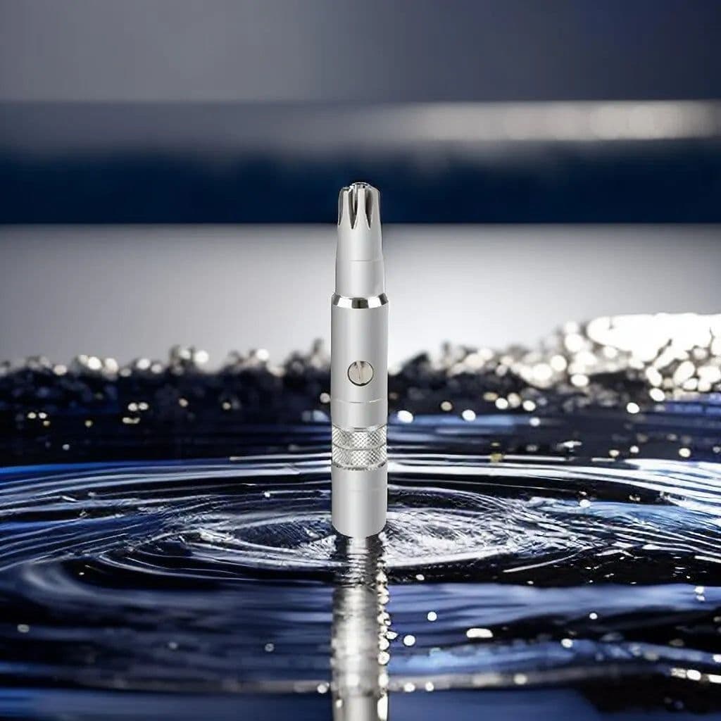 image-Smooth And Clean Stainless Steel Manual Nose Hair Trimmer for Men Silver