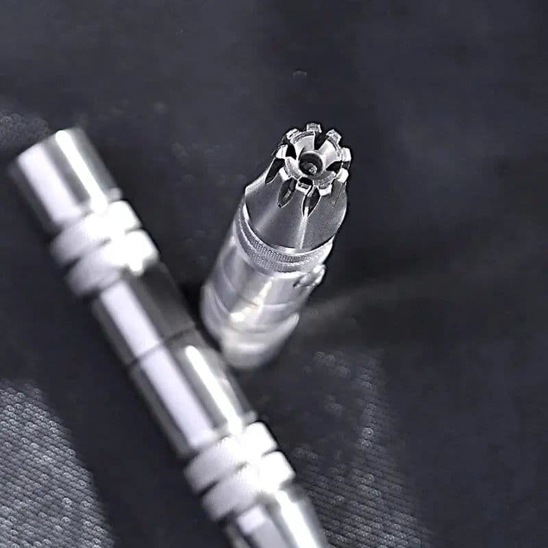image-Smooth And Clean Stainless Steel Manual Nose Hair Trimmer for Men Silver