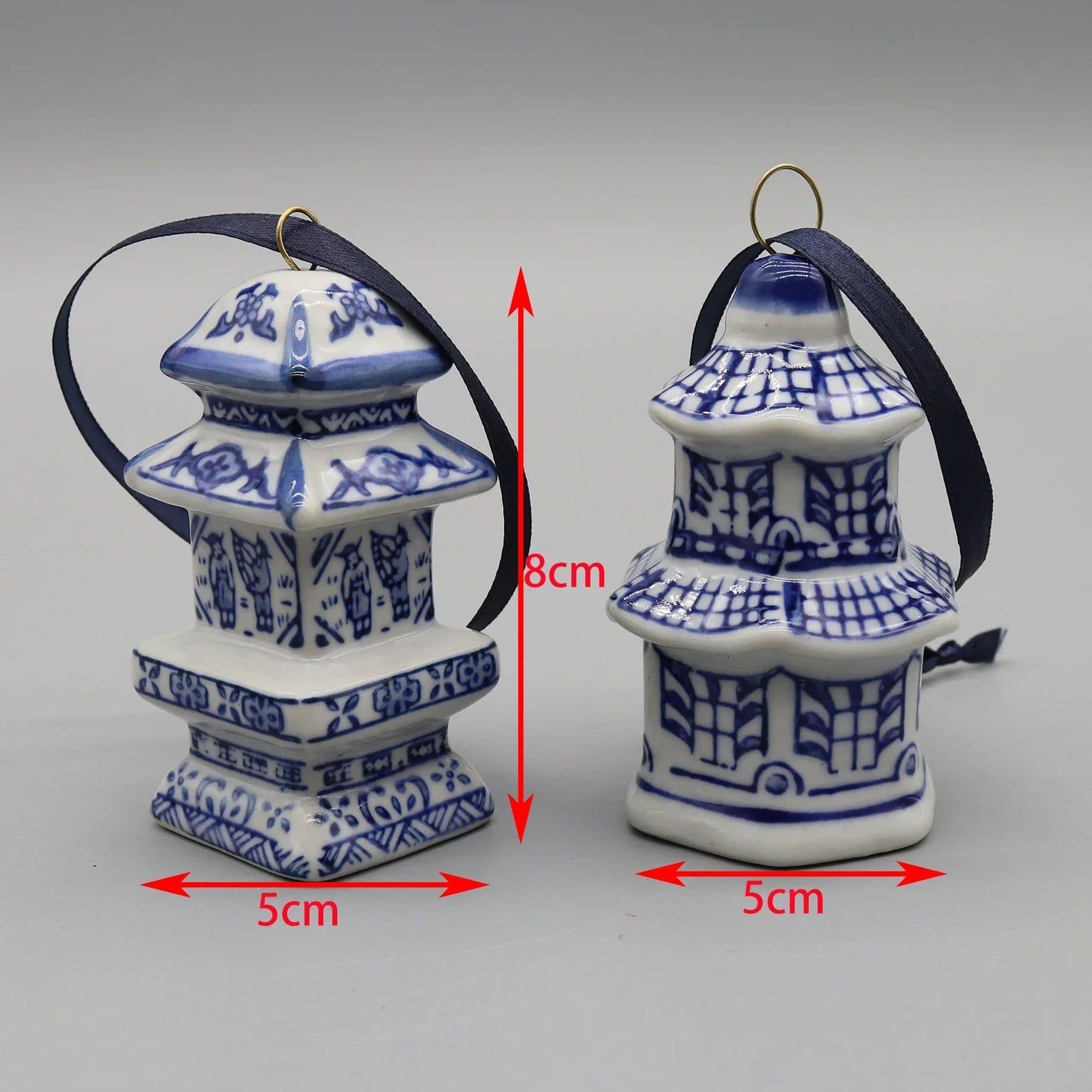 image-Set of 6 Ceramic Hanging Ornaments