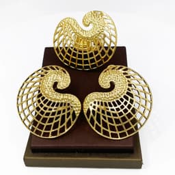image-18K Gold Plated Earrings and Ring Set (Model 2)