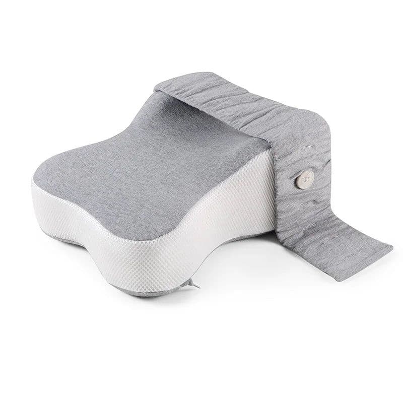 image-Orthopedic Memory Foam Leg Pillow with Adjustable Strap Grey