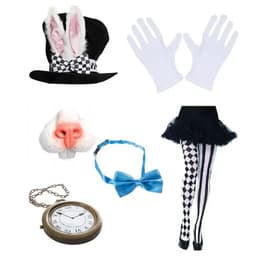 image-White Rabbit Hat Cosplay Set Easter Halloween