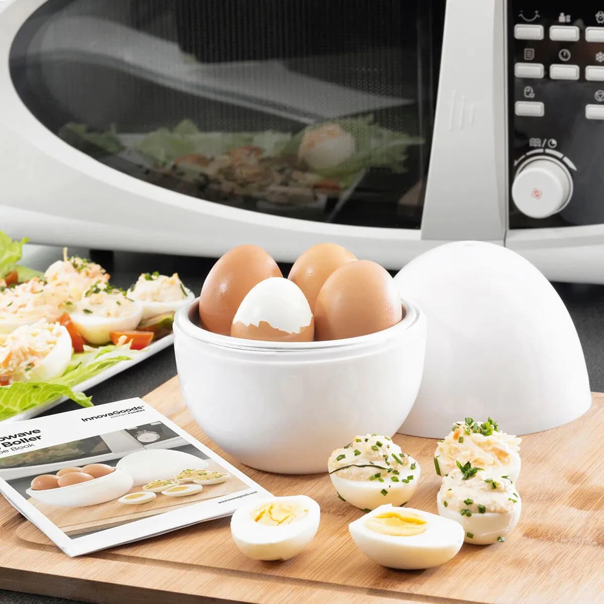 image-Microwave Egg Boiler with Recipe Booklet Boilegg InnovaGoods