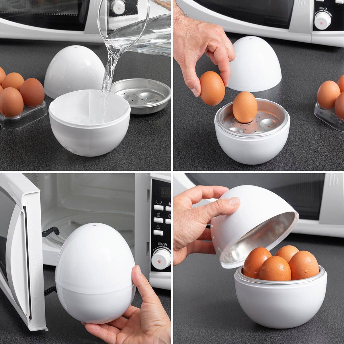 image-Microwave Egg Boiler with Recipe Booklet Boilegg InnovaGoods