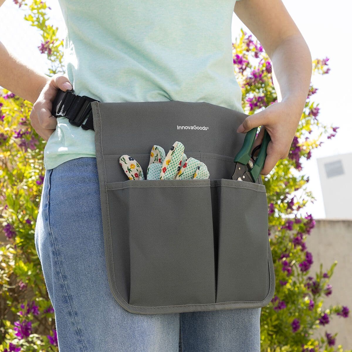 image-3-in-1 Folding Garden Seat with Bag for Tools Situl InnovaGoods