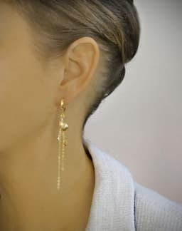 image-Swarovski crystal and gold seashell hoop earrings