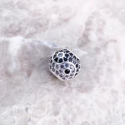 image-Beads Yin Yang Micro Pave Ball Charm For Women DIY Fine Jewelry Making Men Real Silver Sterling 925 Europe Gift