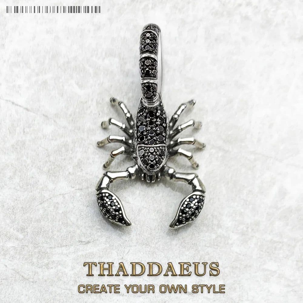 image-Pendant Scorpion Black,Brand New Fashion Jewelry Europe 925 Sterling Silver Accessories Gift For Woman Rebel Men