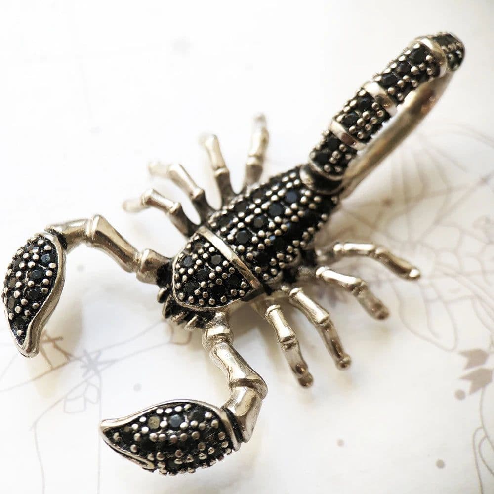 image-Pendant Scorpion Black,Brand New Fashion Jewelry Europe 925 Sterling Silver Accessories Gift For Woman Rebel Men