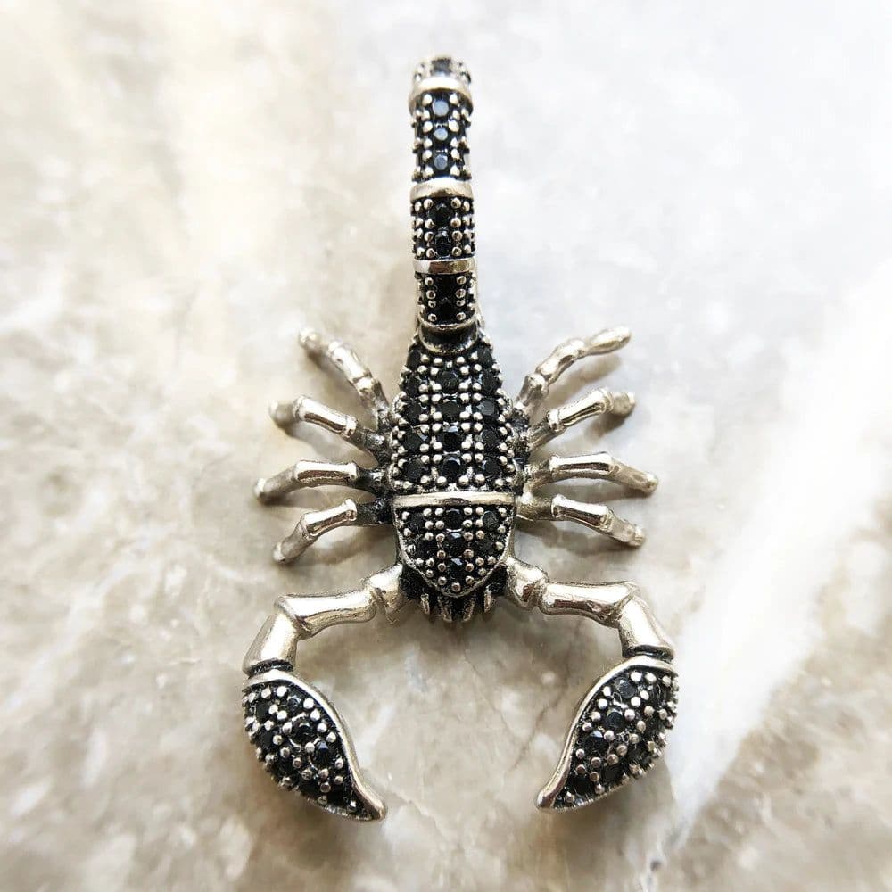 image-Pendant Scorpion Black,Brand New Fashion Jewelry Europe 925 Sterling Silver Accessories Gift For Woman Rebel Men