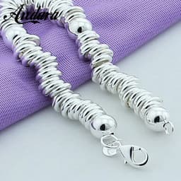 image-New Arrival 925 Silver Color Charm Bracelets Fine Jewelry Cuff Bangle For Women Men