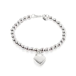 image-DOTEFFIL 925 Sterling Silver Heart Lock 6mm Beads Chain Bracelets Jewelry Women Top Quality Lovers Bracelets Christmas Gift