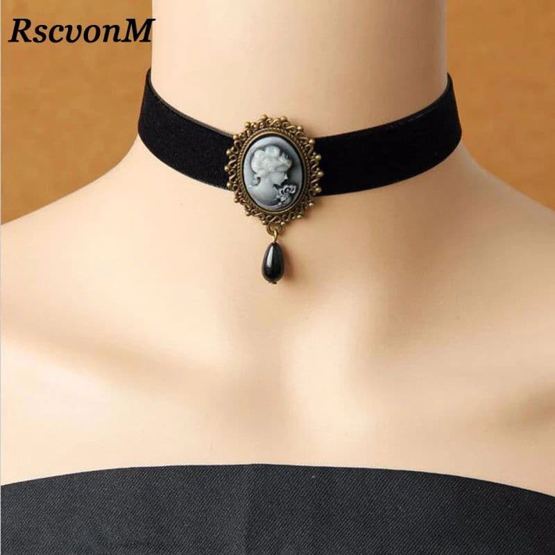 image-RscvonM Gothic Jewelry Vintage Lace Necklaces & Pendants Women Accessories Choker Necklace False Collar Statement Necklaces