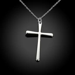 image-Aravant 925 Silver Cross Pendant Necklace Chain For Women Men Party Jewelry