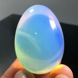 image-1.2 inches Natural Opal Egg Quartz Crystal Polishing Kegel Exercise Healing Stone 1pc