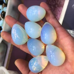 image-1.2 inches Natural Opal Egg Quartz Crystal Polishing Kegel Exercise Healing Stone 1pc