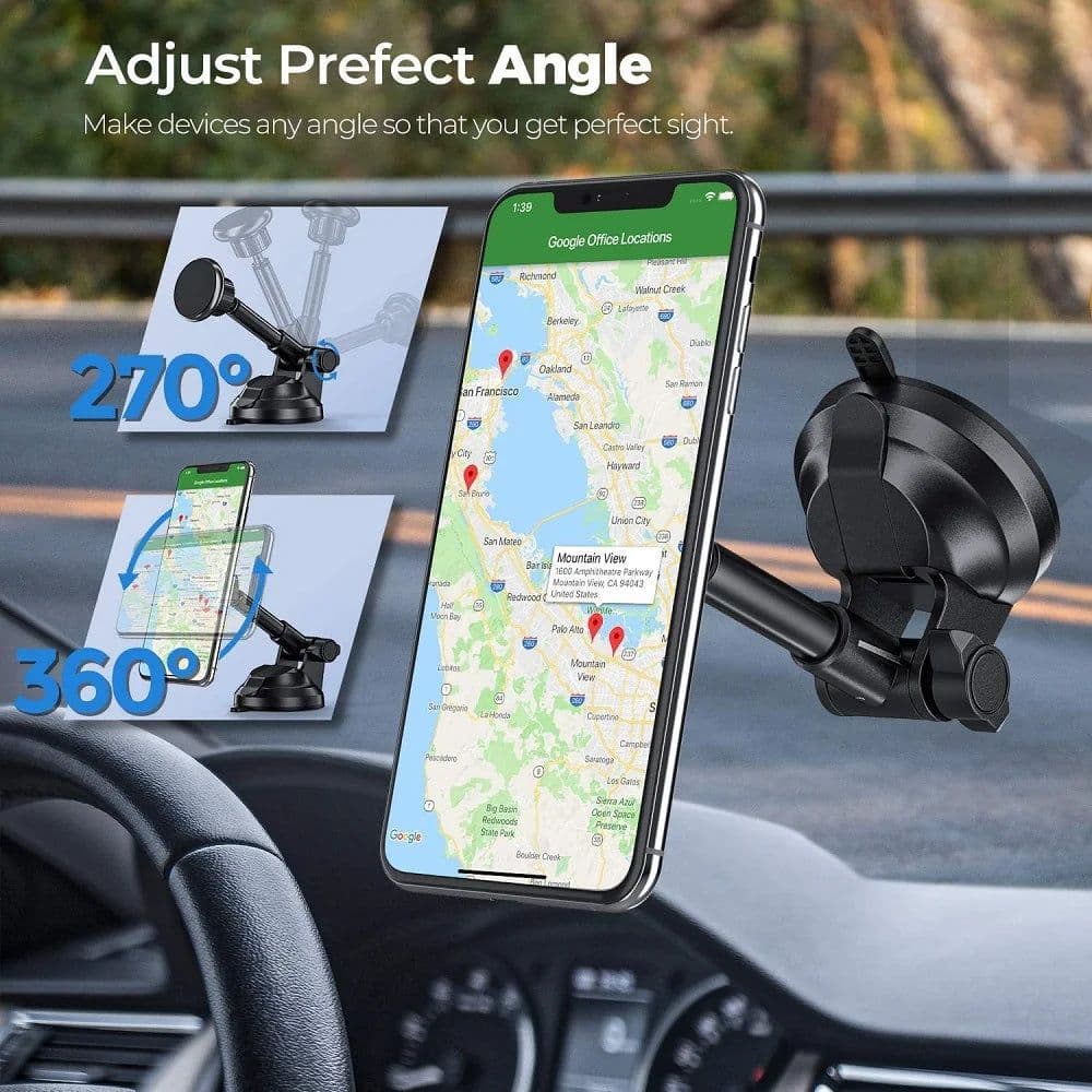 image-Magnetic Car Phone Mount Universal Suction Cup Car Phone Holder Magnet Mobile Phone Support Stand for iPhone 12 11 X Samsung S10