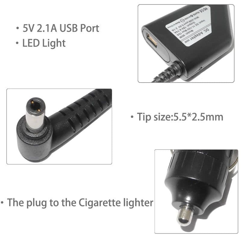 image-19V 4.74A 20V 4.5A 19.5V 4.62A 90W Laptop Universal Car Charger Dc Power Adapter for Asus Lenovo Acer Samsung Notebooks