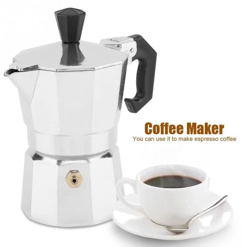 image-50mL 1 Cup Aluminum Italian Type Moka Pots Espresso Coffee Maker Stove Home Office Use New