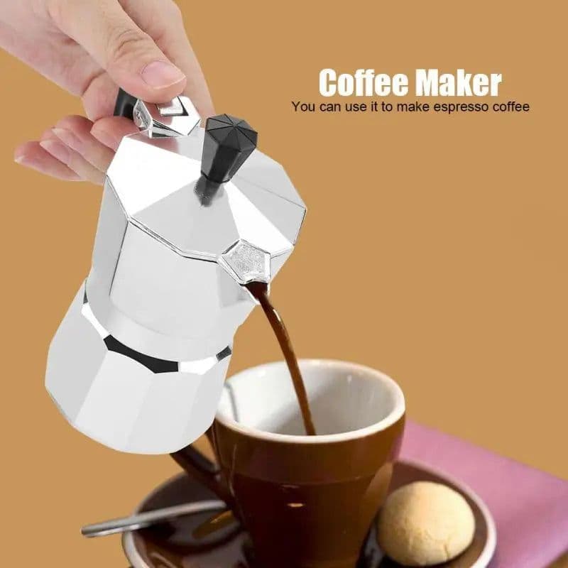 image-50mL 1 Cup Aluminum Italian Type Moka Pots Espresso Coffee Maker Stove Home Office Use New
