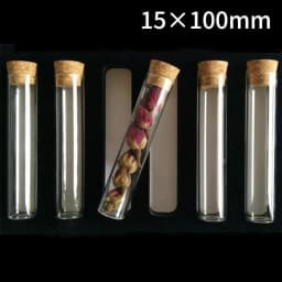 image-24pcs/lot 15x100mm Flat Bottom Glass Test Tube With Cork Stoppers For Kinds Of TESTS