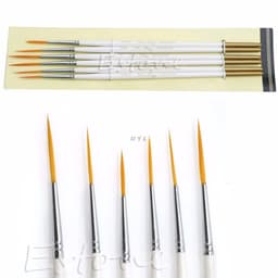 image-Hot 6Pcs/Set Nylon Hair Round Paint Brush Hook Line Pen Artist Draw Painting Craft