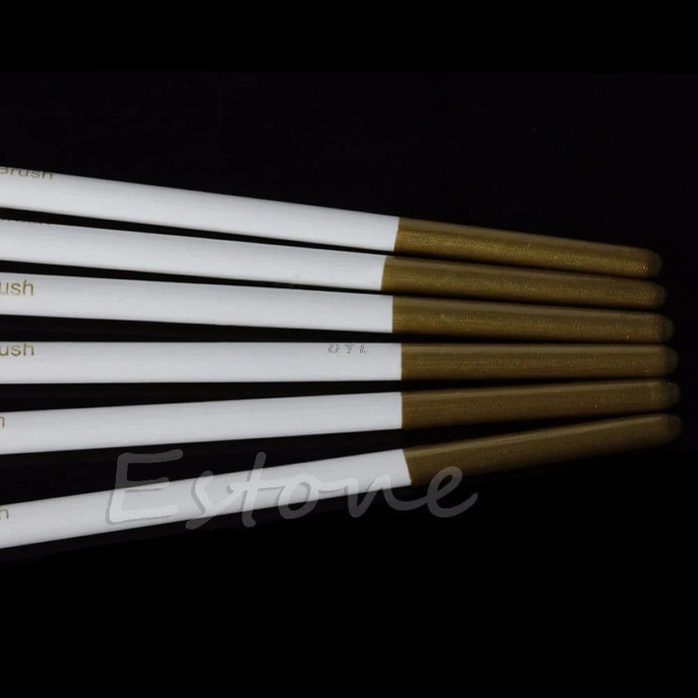 image-Hot 6Pcs/Set Nylon Hair Round Paint Brush Hook Line Pen Artist Draw Painting Craft