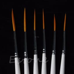 image-Hot 6Pcs/Set Nylon Hair Round Paint Brush Hook Line Pen Artist Draw Painting Craft