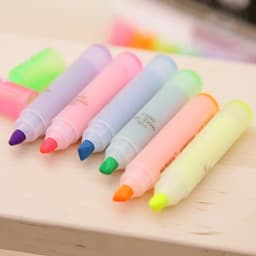 image-6PCS/Set Rabbit Mini Fluorescent Highlighter Pen Kawaii Chalk Marker Pens Stationery Material Escolar Papelaria School Supplie
