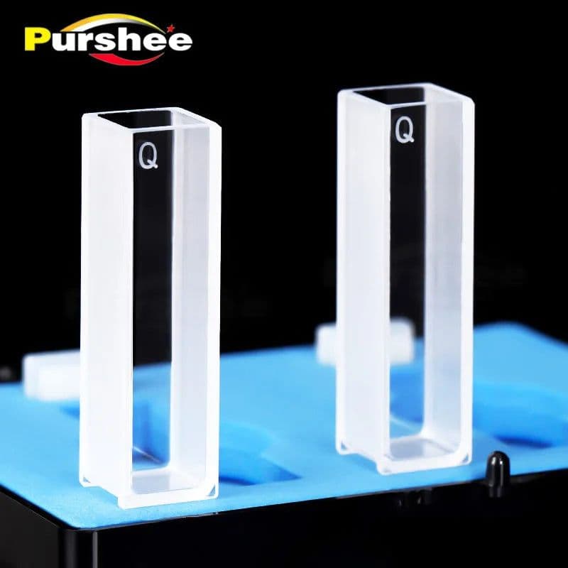 image-2 PCS quartz cuvette cells with lid 10mm path length JGS1 for spectrophotometer lab