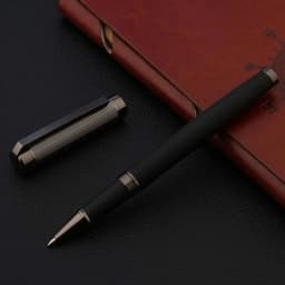 image-High quality brand black Metal wave carbon fiber Gun gray leather Rollerball Pen signature pen Stationery Office Supplies