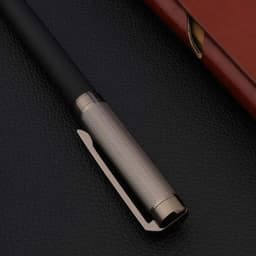 image-High quality brand black Metal wave carbon fiber Gun gray leather Rollerball Pen signature pen Stationery Office Supplies