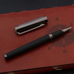 image-High quality brand black Metal wave carbon fiber Gun gray leather Rollerball Pen signature pen Stationery Office Supplies