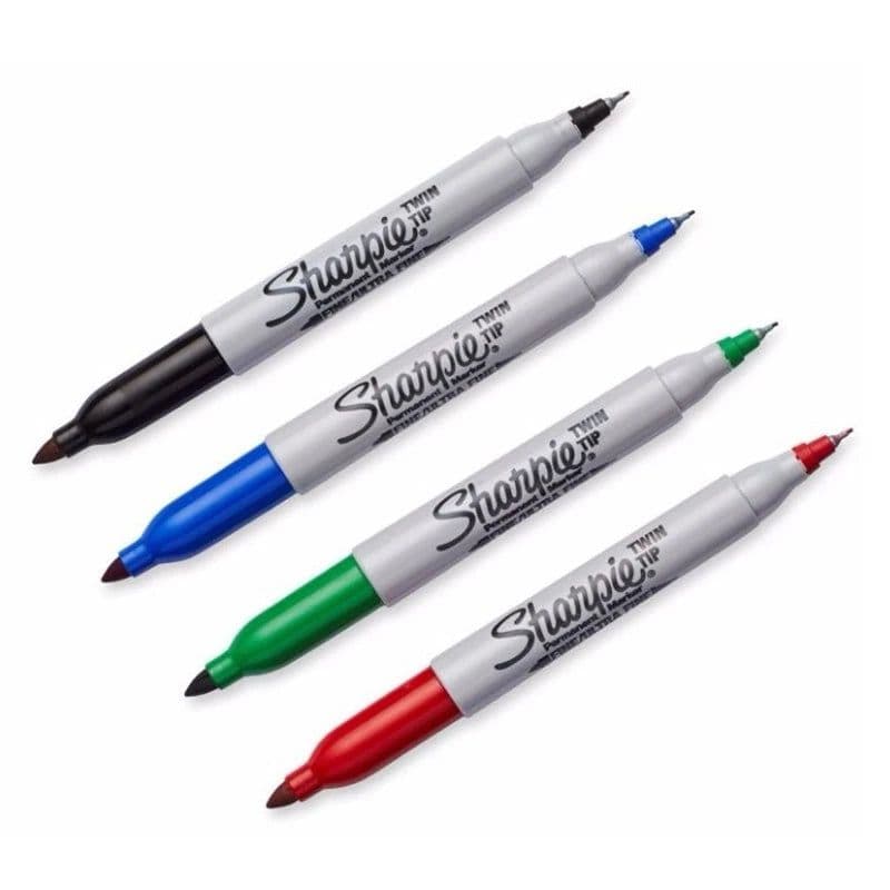 image-4colors/Lot Sharpie Permanent Marker Pen Twin Tip Fine Markers Quick Dry Ink Smooth Writing Cd Marker Pennarello