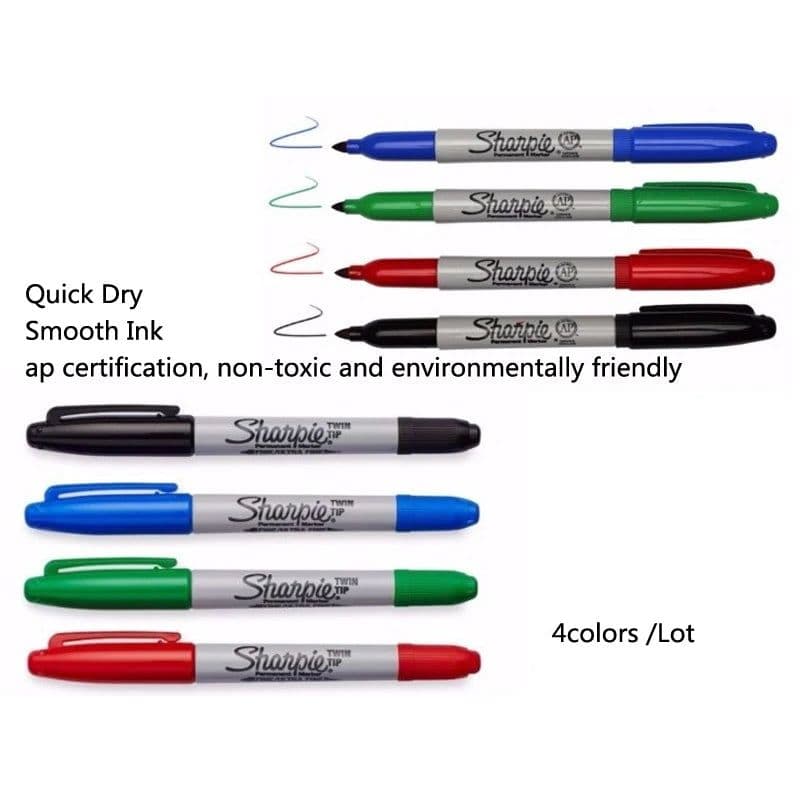 image-4colors/Lot Sharpie Permanent Marker Pen Twin Tip Fine Markers Quick Dry Ink Smooth Writing Cd Marker Pennarello
