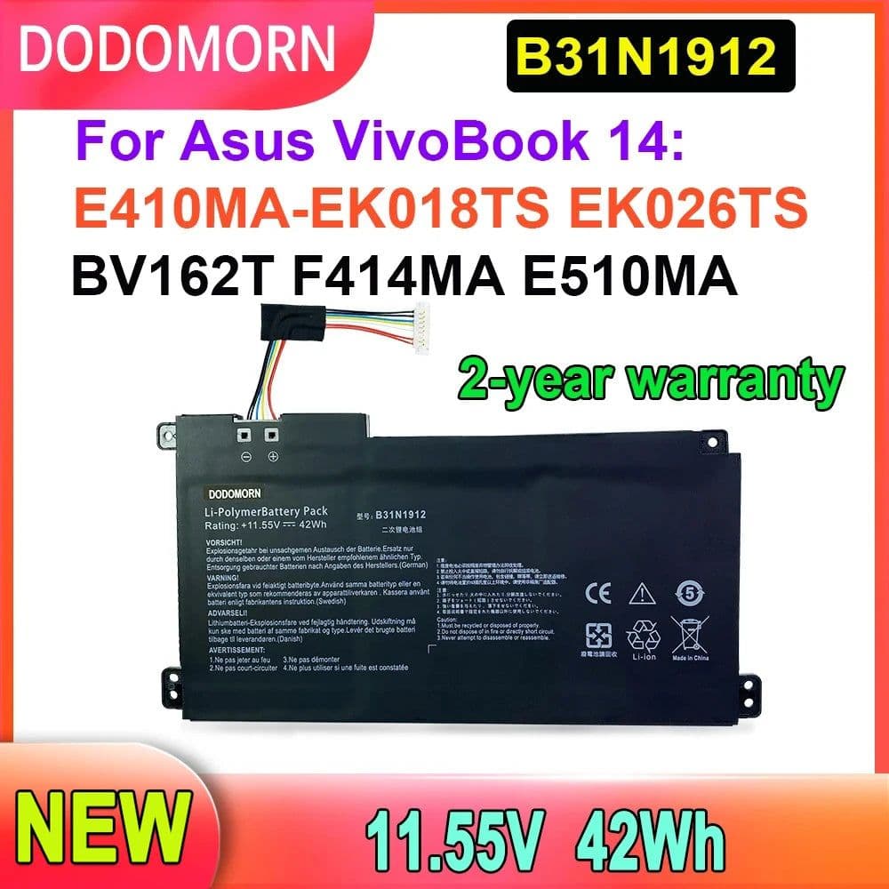 image-42Wh B31N1912 C31N1912 Laptop Battery For Asus VivoBook 14 F414MA E410MA-EK018TS BV162T EK026TS E510MA Series 11.55V