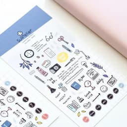 image-Korean Import Suatelier Everyday Diary Sticker Scrapbook Decoration PVC Stationery DIY Journal Stickers School Office Supply