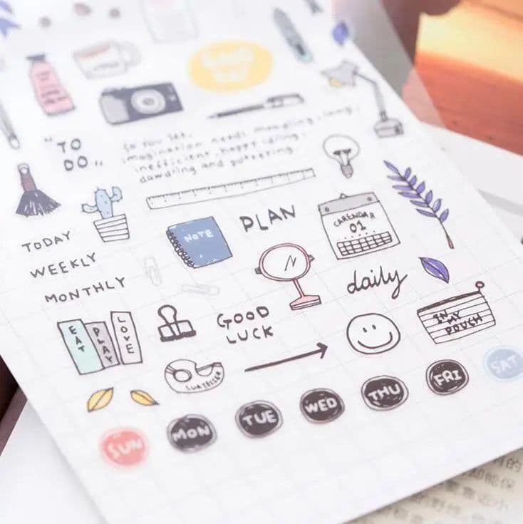 image-Korean Import Suatelier Everyday Diary Sticker Scrapbook Decoration PVC Stationery DIY Journal Stickers School Office Supply