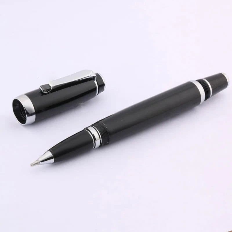 image-Black diamonds twisted black office writing silver Trim ROLLERball PEN Spin Metal Signature ink Pens Stationery Office
