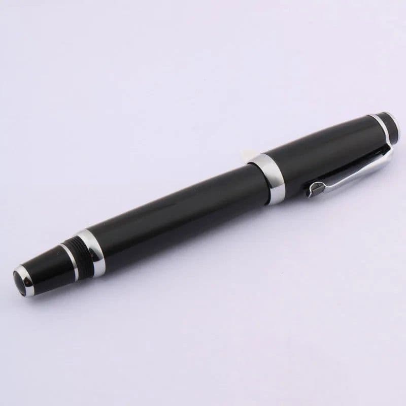image-Black diamonds twisted black office writing silver Trim ROLLERball PEN Spin Metal Signature ink Pens Stationery Office