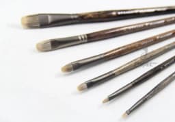 image-6pcs/set Ferret badger hair Quality northeast birch rod gouache king paintbrush oil paint brush artist Professional Art Supplies