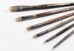 image-6pcs/set Ferret badger hair Quality northeast birch rod gouache king paintbrush oil paint brush artist Professional Art Supplies
