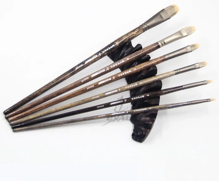 image-6pcs/set Ferret badger hair Quality northeast birch rod gouache king paintbrush oil paint brush artist Professional Art Supplies
