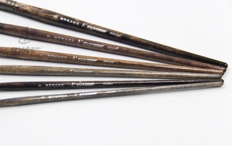 image-6pcs/set Ferret badger hair Quality northeast birch rod gouache king paintbrush oil paint brush artist Professional Art Supplies