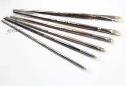image-6pcs/set Ferret badger hair Quality northeast birch rod gouache king paintbrush oil paint brush artist Professional Art Supplies