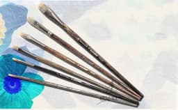 image-6pcs/set Ferret badger hair Quality northeast birch rod gouache king paintbrush oil paint brush artist Professional Art Supplies